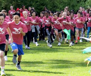 Students running at the jogathon
